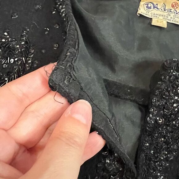 Vintage Black Heavily Beaded SweaterJacket‎ - Picture 4 of 8